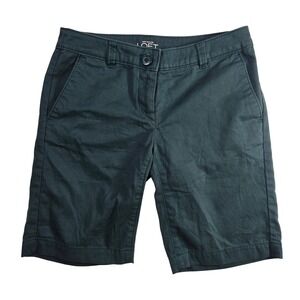 Ann Taylor Loft 00P Bermuda Shorts Womens Teal Green Excellent Cotton Twill